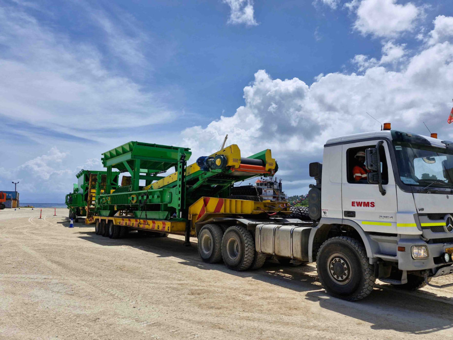 portable sizer unit on a trailer